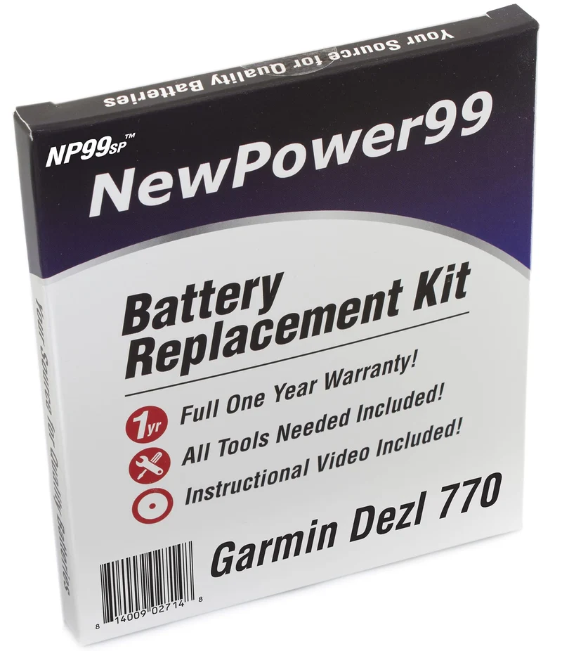 NP99sp NewPower99 Battery Replacement Kit for Garmin Dezl 770 with Video Instructions, Tools, and Extended Life Battery.