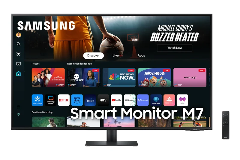 SAMSUNG 43Inch M7 (M70D) Series 4K UHD Smart Monitor with Streaming TV, Speakers, HDR10, USBC, Multiple Ports, Gaming Hub, Sol