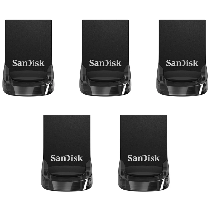 SanDisk 64GB 5Pack Ultra Fit USB 3.1 Flash Drive (5x64GB) SDCZ430064GB5CT, Black