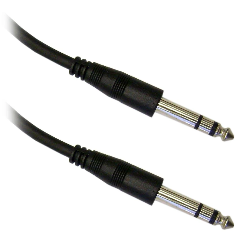 CableWholesale 1/4 inch Stereo Audio Patch Cable, 1/4 Male to Male Nickel Plated Connectors, 24AWG, 100 feet, Black
