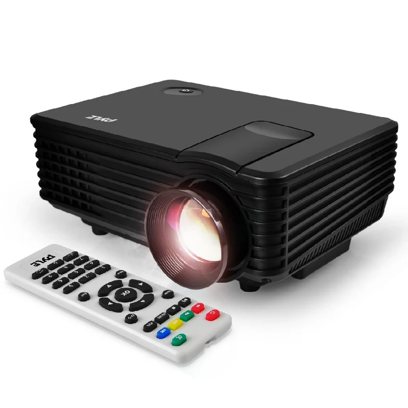 Pyle Portable VideoProjector Full HD with Remote Home TheaterProjector Tv Digital MovieProjector 1080p Support 80 LedLC
