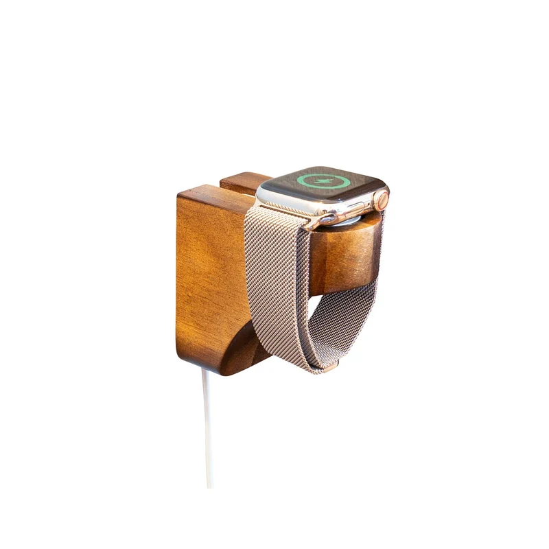 Wall Charging Stand for Apple Watch Series 9 Wooden Charging Dock Wood Charging Station for All iWatch Simply Stick to Wal