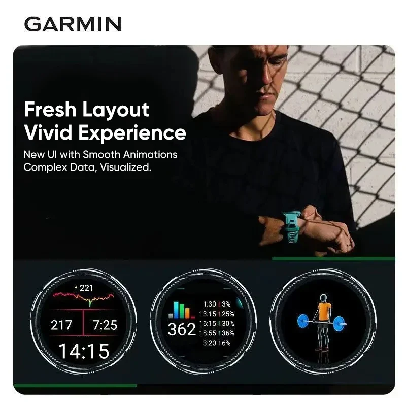 Garmin Forerunner 265 GPS 46mm Smartwatch 1.3" AMOLED Touchscreen Display Heart Rate Monitoring Training Metric Message Notice