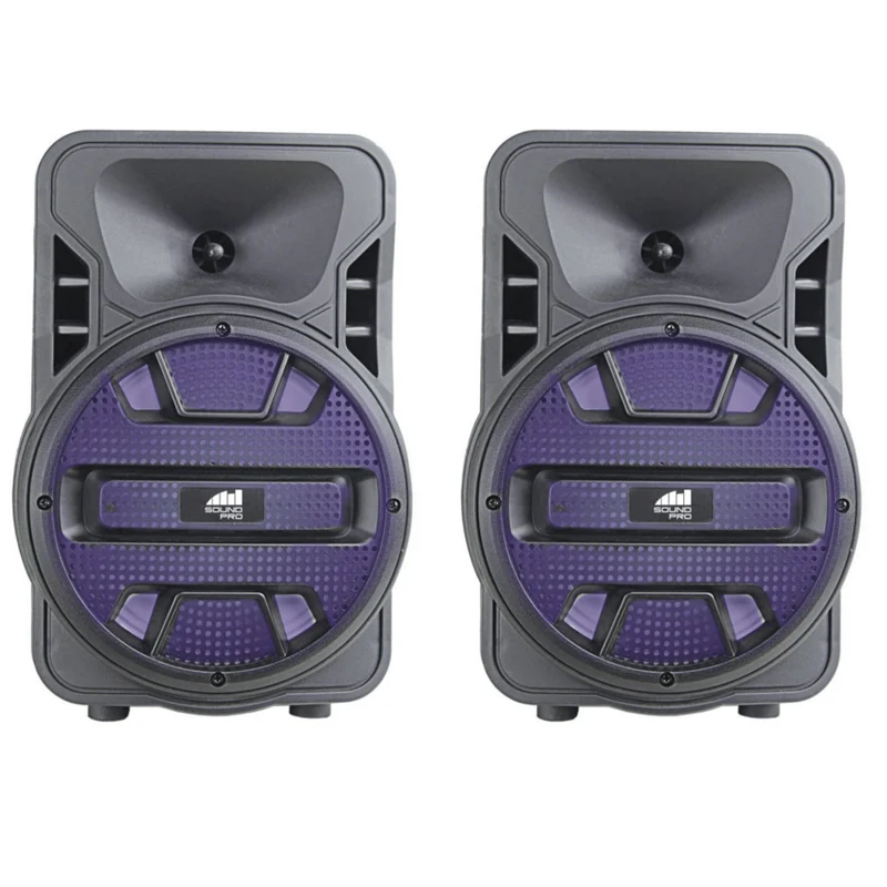 Naxa Dual 8" BT Party Speakers with Disco Light - Refurbished