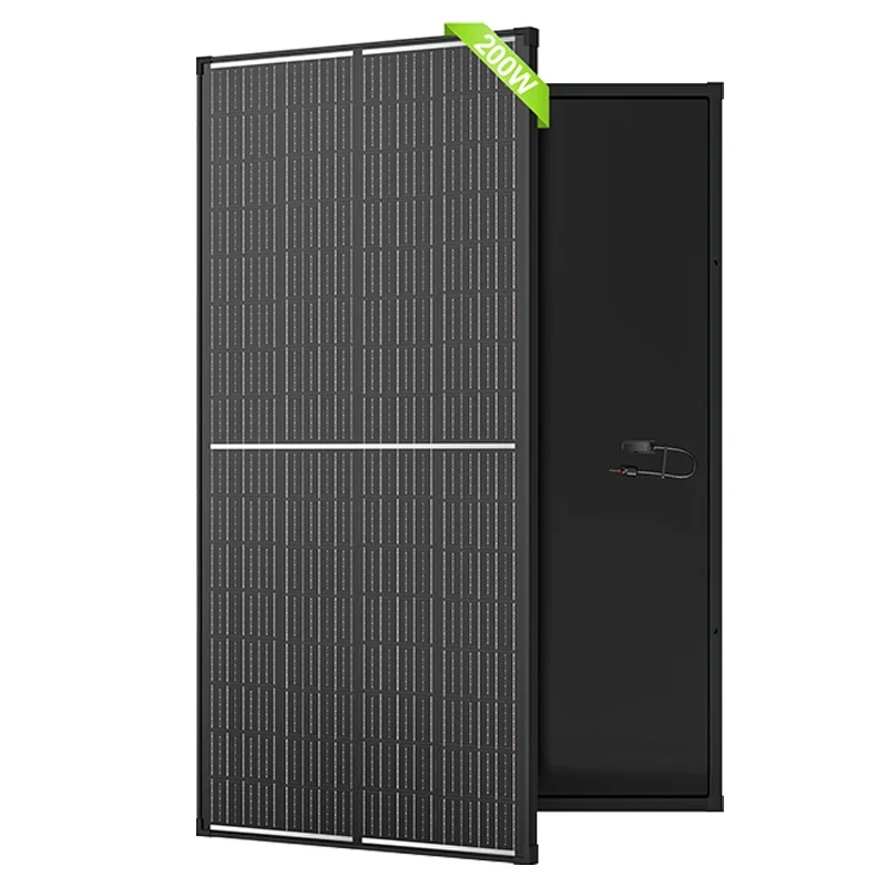 Rvpozwer 200w High Efficiency Black Monocrystalline Solar Panel With Busbar Hidden Technology For RVs Trucks Vehicles Home Power