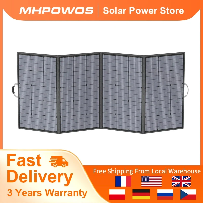 MHPOWOS 400W 220W 110W Solar Charger Portable Waterproof Foldable Solar Panel for Camping RV Garden Roof Off Grid System