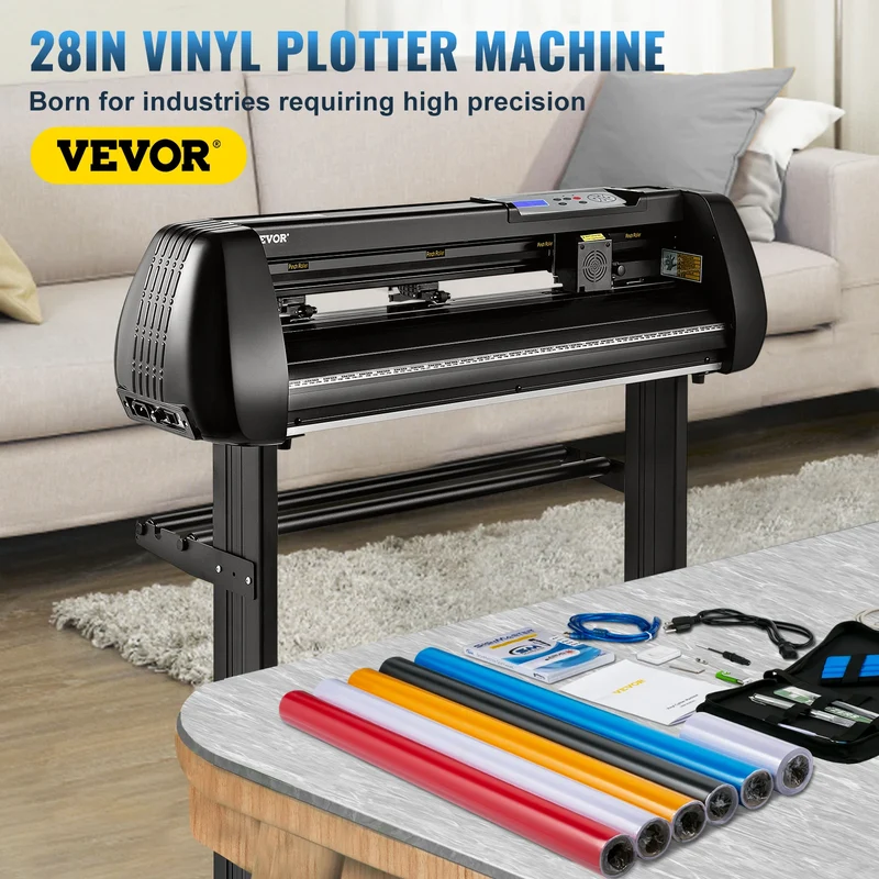 SucceBuy 28/34 Inch Vinyl Cutter Plotter Label Printer Sign Cutting Machine LCD Display Bluetooth SignMaster Software Kit Bundle