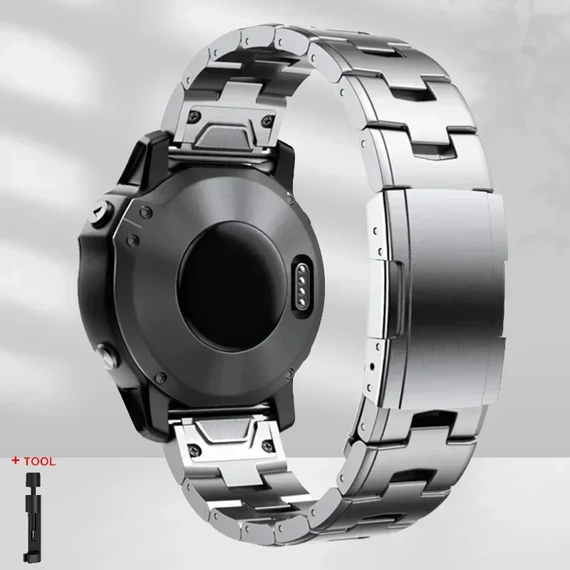 Quickfit Titanium Strap For Garmin 26mm 22mm Fenix 6/6X/6XPro/7/7X/5/5X/5XPlus/3 Metal Release Watch Band For Forerunner 945 935