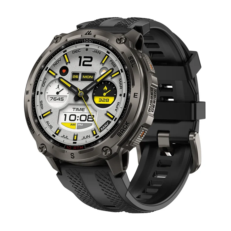 KOSPET Tank T4 Men's Rugged Smart Watch Military Grade GPS Stainless Steel 100M Waterproof 45M Freediving 24/7 Health Monitor
