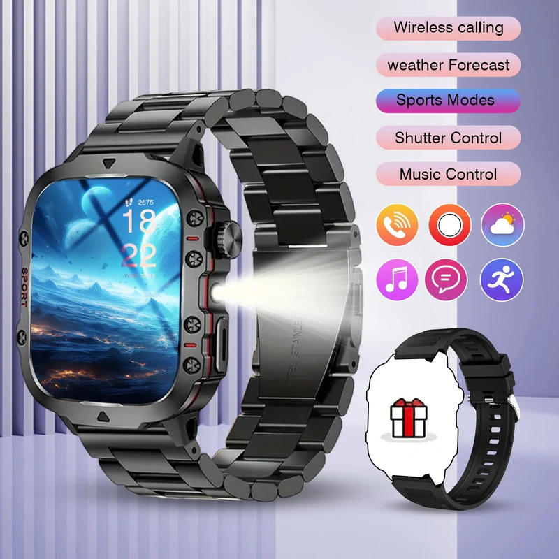 Smart Watch, Bluetooth Call, Message Reminder,Sport Reminder,Two Straps Optional, Suitable for IPhone/Android Phone