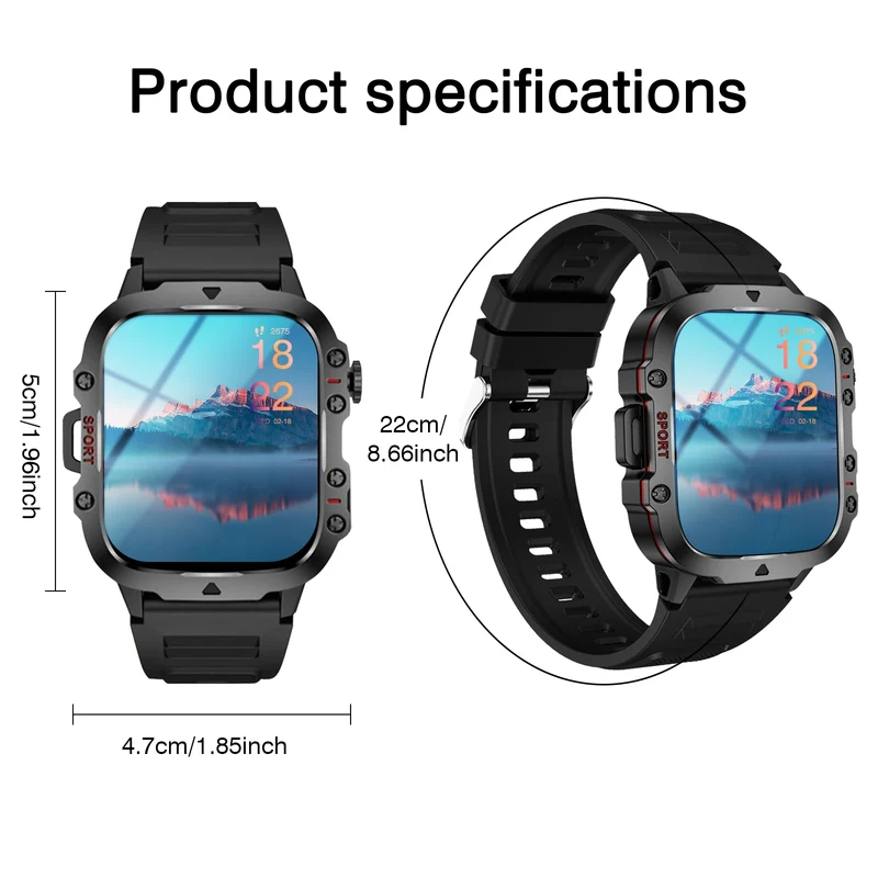 Smart Watch, Bluetooth Call, Message Reminder,Sport Reminder,Two Straps Optional, Suitable for IPhone/Android Phone
