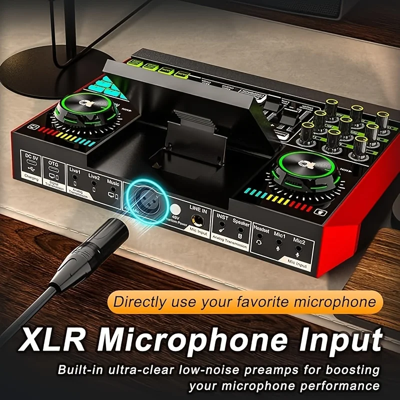 Tenlamp G10 Podcast Microphone Bundle with Live Sound Card Audio Mixer, Voice Changer DJ Effects XLR 3.5mm Interface for PC Smartphone Gaming Streaming Recording YouTube Studio Vlog