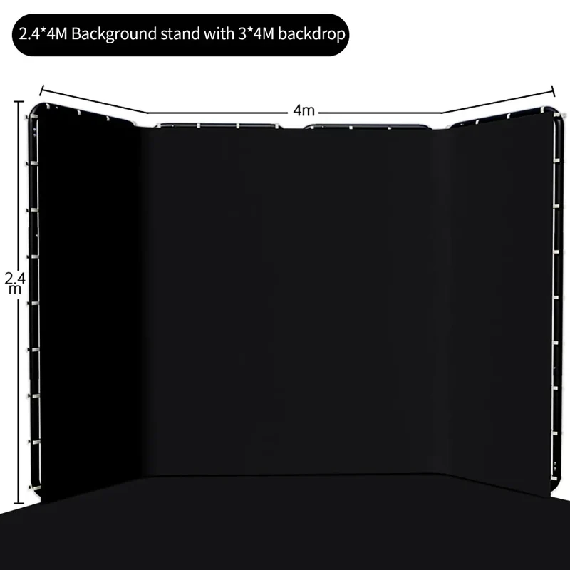 2.4x4 Background Frame black/white/Green/gray Screen Wall Foldable For Tiktok Live Photo Studio Kit Chromakey Green Screen Frame