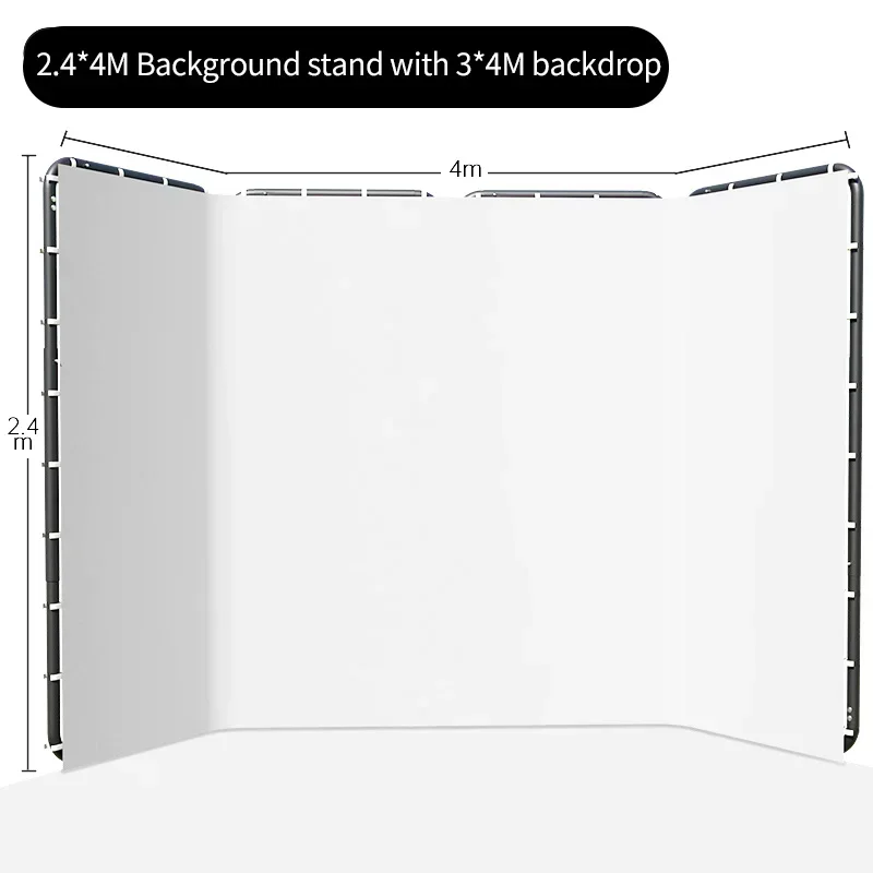 2.4x4 Background Frame black/white/Green/gray Screen Wall Foldable For Tiktok Live Photo Studio Kit Chromakey Green Screen Frame