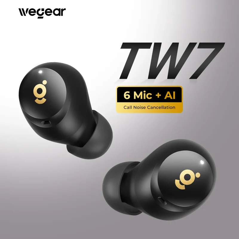 wegear Wireless Earbuds Bluetooth 5.4 in Ear Hybrid Active Noise Cancelling Earbuds with 6 Built-in Microphones 32H Playtime