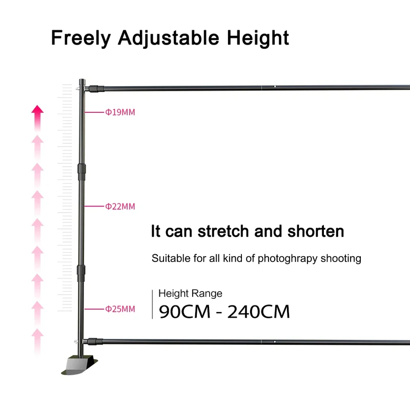 Background Stand 2.4X3.0M Double-Crossbar for Backdrop Frame Support SystemPhotography Photo Studio Video Muslin Green Screen
