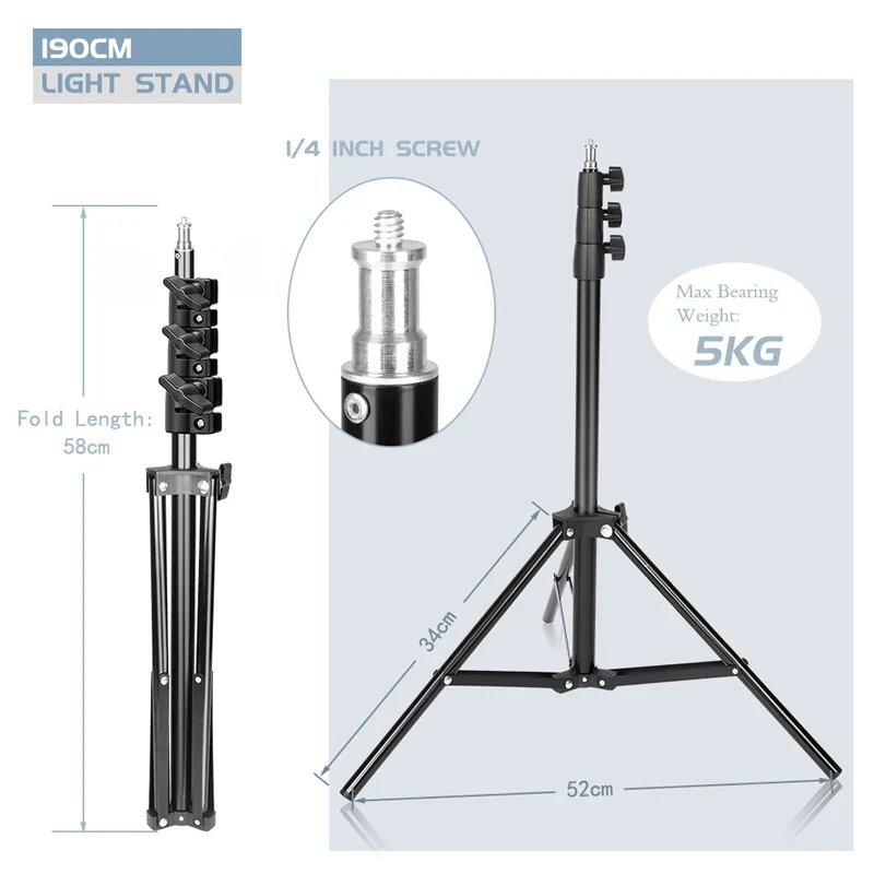 SH Brand 200CM Light Stand Tripod With 1/4 Screw Head For Photo Studio Video Flash Umbrellas Reflector Lighting Photography