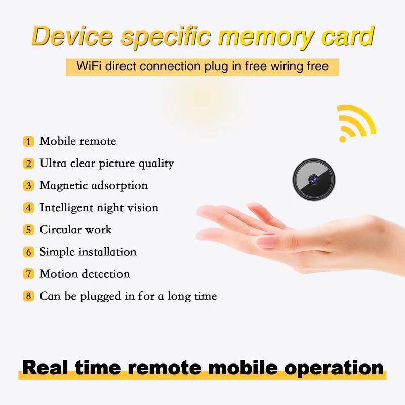 UN6 Only 0.9 inch Camera with Audio/Video Small Cameras for Home Indoor Use Cam Night Vision and Motion Detection