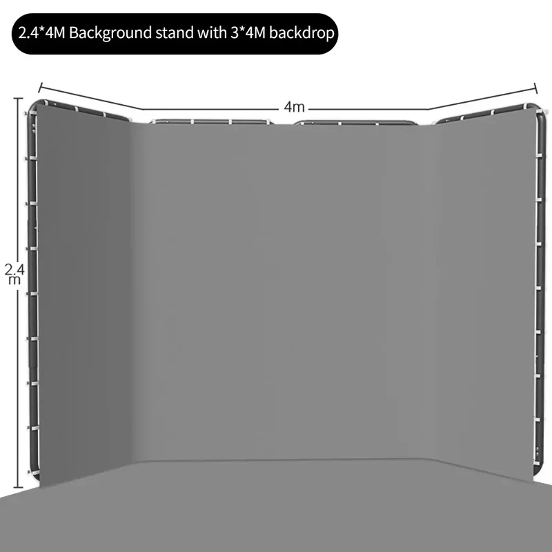 2.4x4 Background Frame black/white/Green/gray Screen Wall Foldable For Tiktok Live Photo Studio Kit Chromakey Green Screen Frame