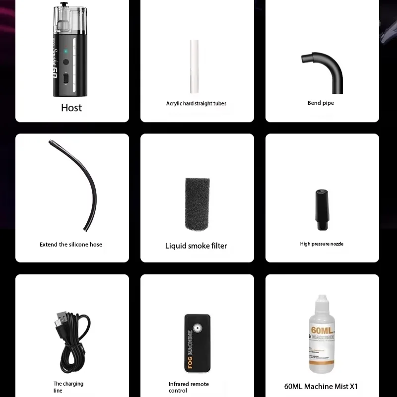 LENSGO Smoke GO 30W Handheld Fog Machine Portable Smoke Dry Ice Smoke Effect Fog Machine for Short Video
