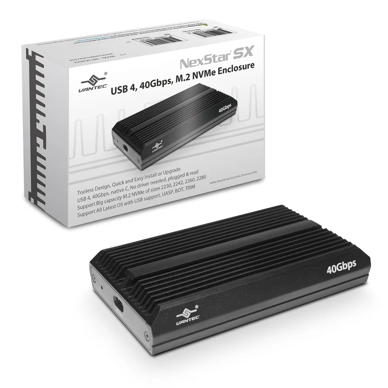 Vantec NSTM240C4 NexStar SX USB 4 40Gbps M.2 NVMe Enclosure Retail