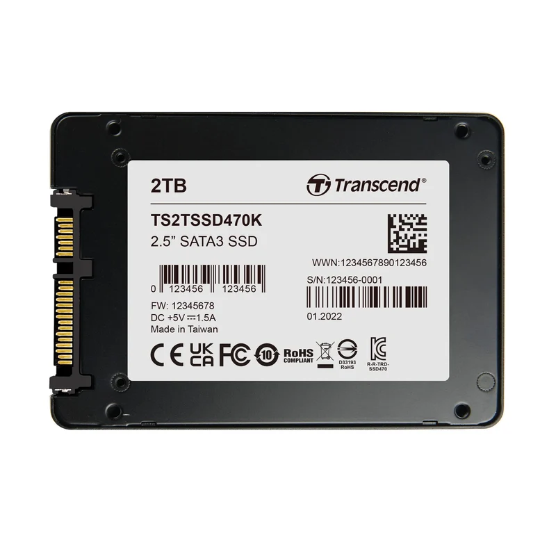 Transcend SSD TS2TSSD470K 2TB 2.5 SATA3 3D TLC SSD Bulk Pack