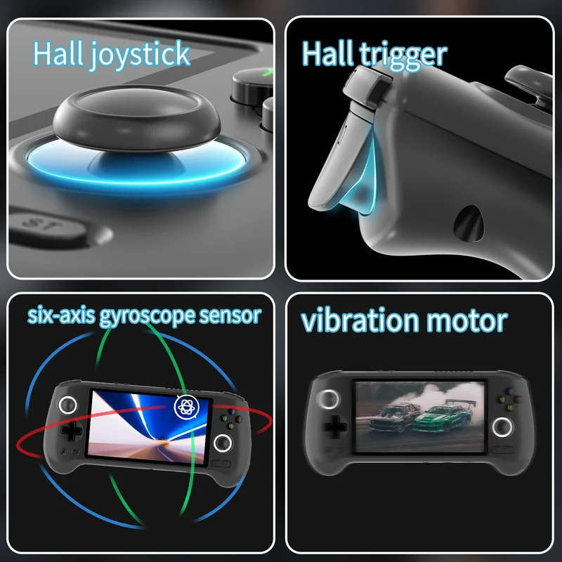ANBERNIC RG556 Retro Handheld Games Console 5.48" AMOLED Screen WIFI Android Video Games Player Supports AI Assistant Streaming