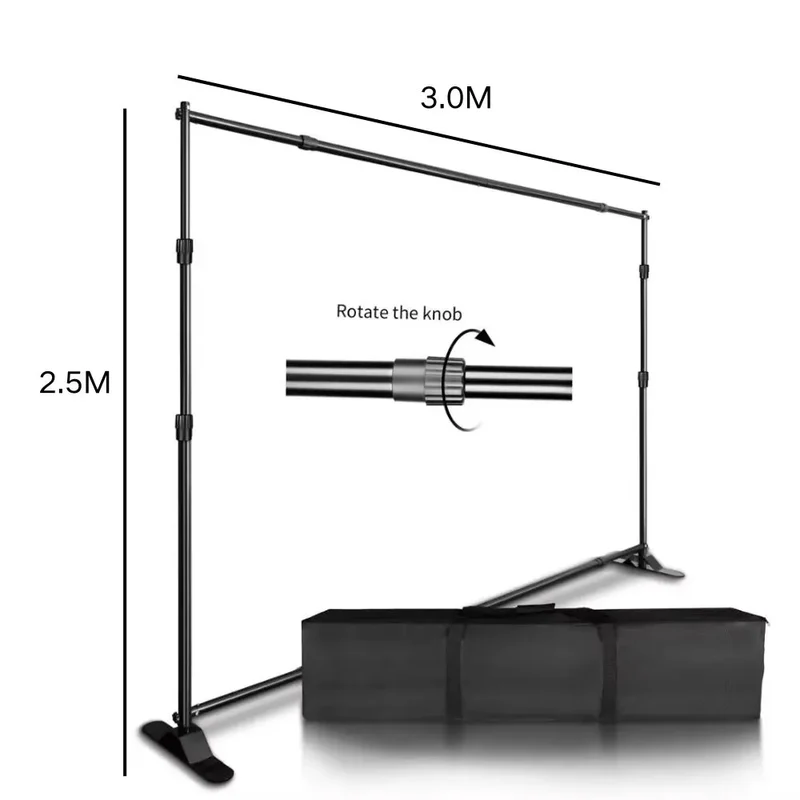 Background Stand 2.4X3.0M Double-Crossbar for Backdrop Frame Support SystemPhotography Photo Studio Video Muslin Green Screen