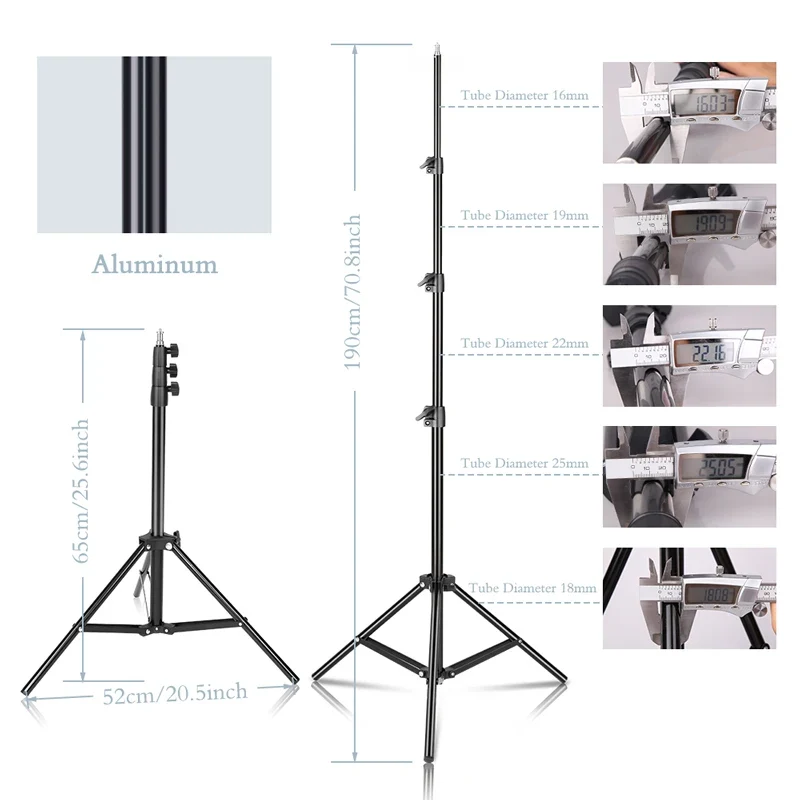 SH Brand 200CM Light Stand Tripod With 1/4 Screw Head For Photo Studio Video Flash Umbrellas Reflector Lighting Photography