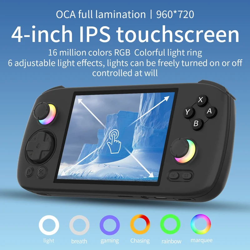 ANBERNIC RG406H Handheld Game Console 4 Inch IPS Multi-touch Screen Android 13 3D Hall joystick hall trigger Video Game RG 406H