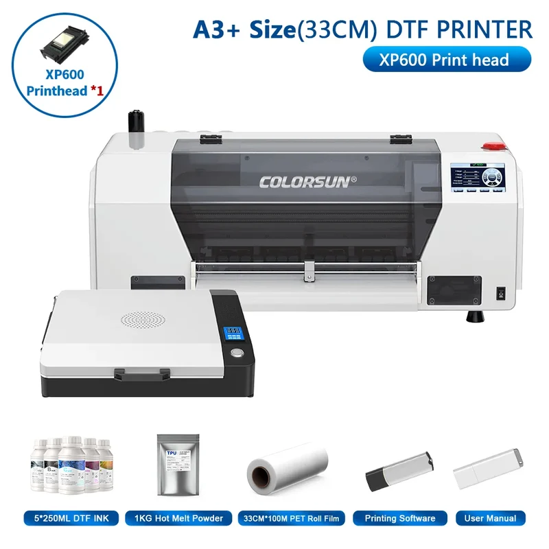 Colorsun DTF Printer For Epson L800/R1390/XP600 Impressora A3/A4 DTF T-Shirt Printers For T-Shirt Hoodies Cloth all Fabric