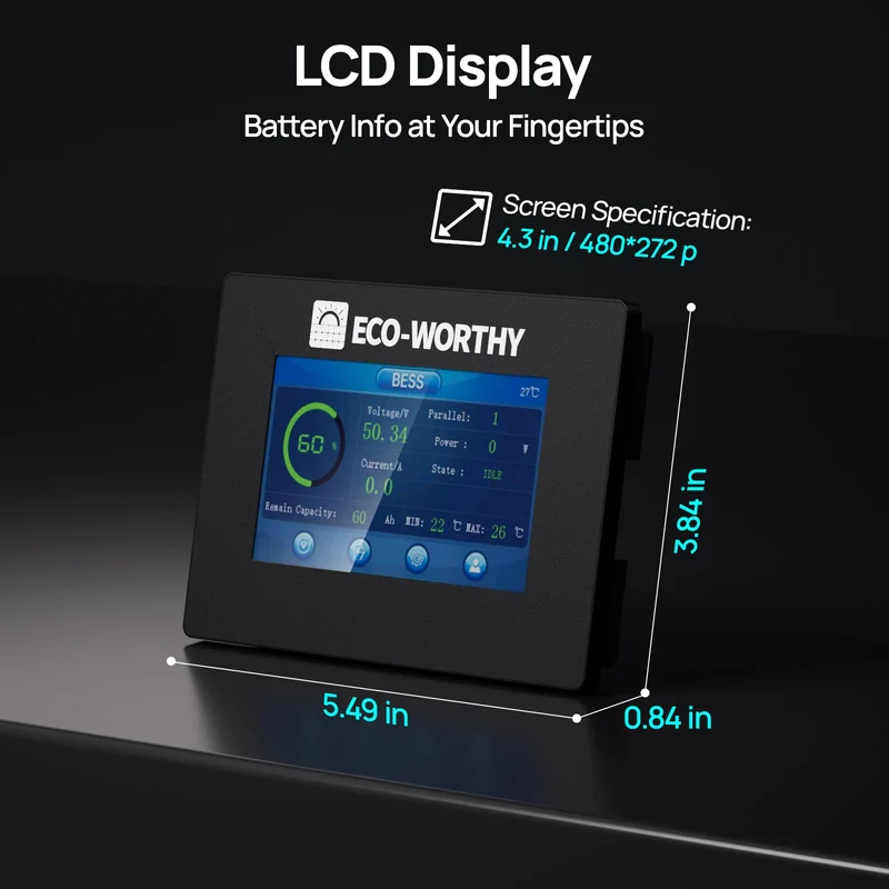 ECO-WORTHY ESM100 Battery Monitor for Cubix Series and Wall-Mount Batteries