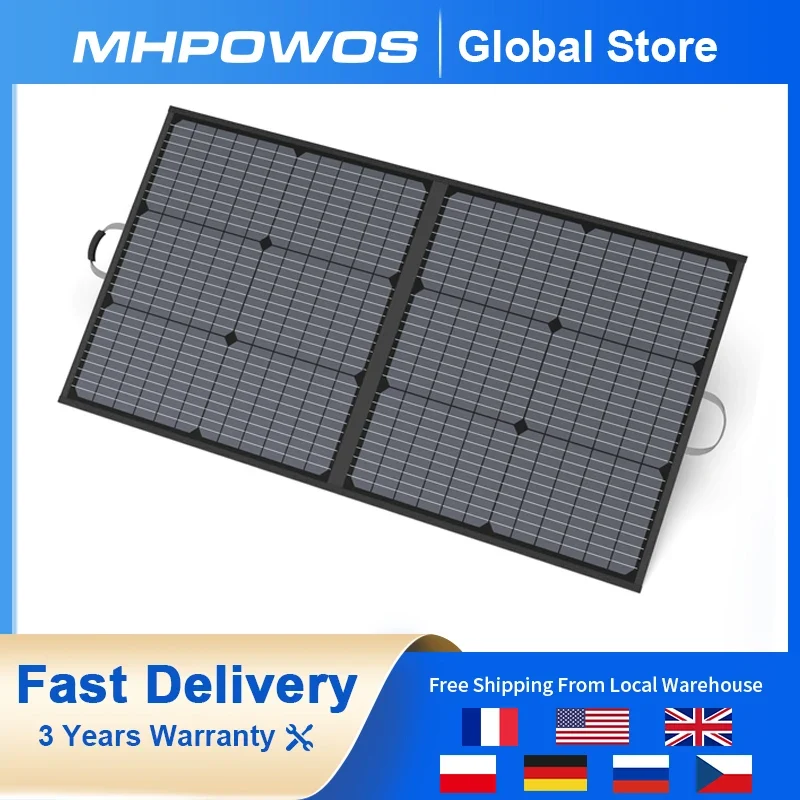 MHPOWOS 110W Foldable Solar Panel 20V Portable Solar Charger Waterproof for Solar Generator Power Station Van Outdoor Camping RV