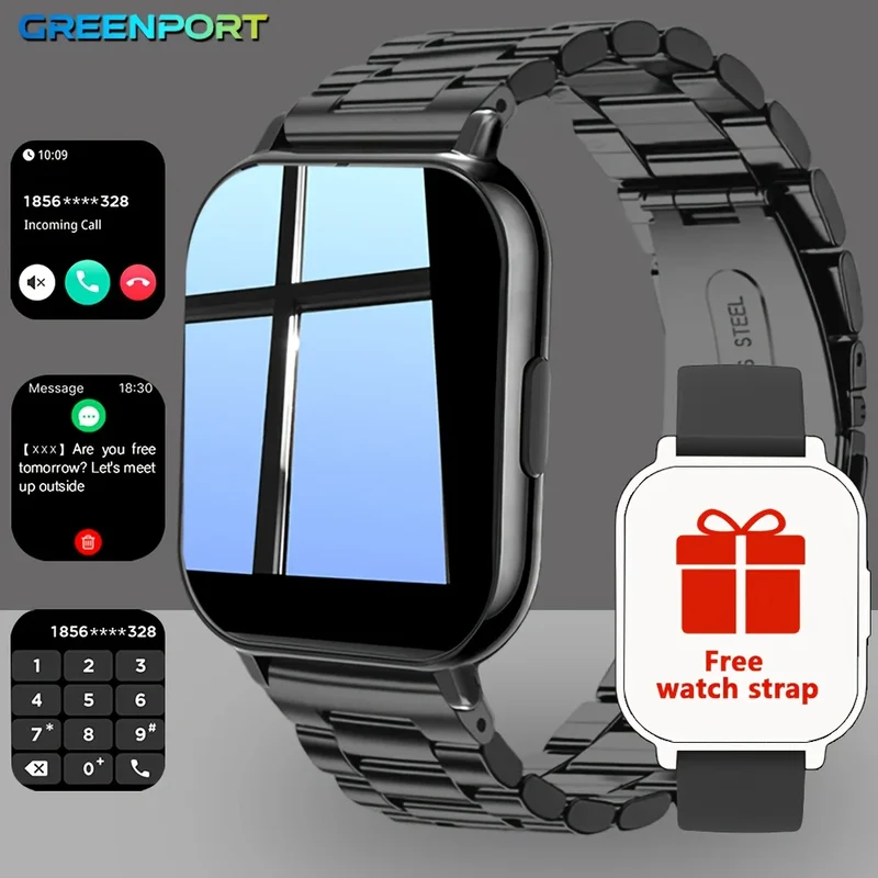 Smart Watch for Men & Women - Multi-Function Fitness Tracker with Call/Message/Weather/Alarm/Remote Camera Control, USB-Powered