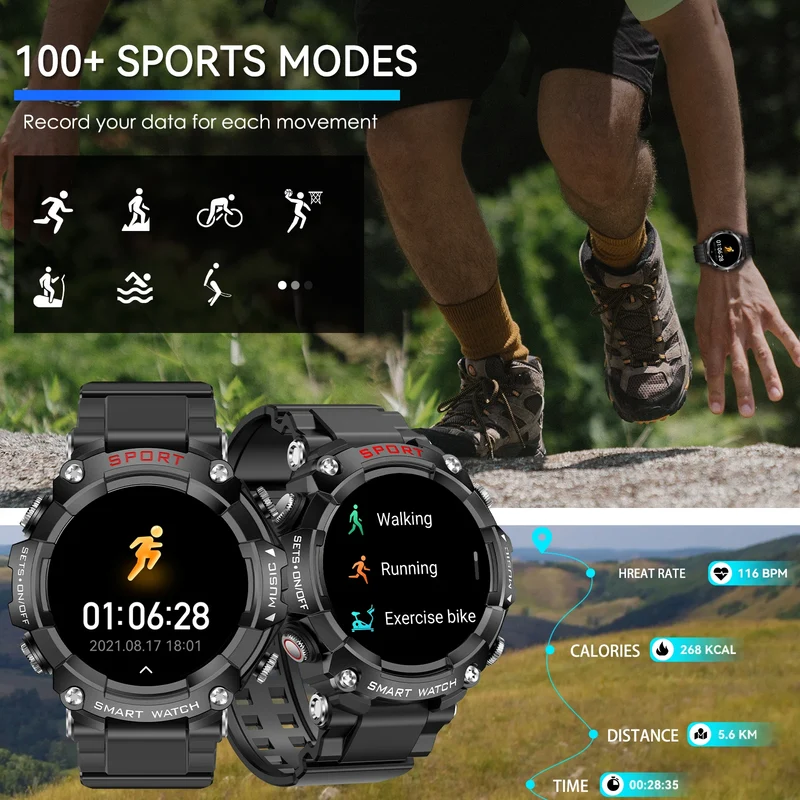LaNikar Smart Watch AMOLED Display With In-Ear Bluetooth Headset Heart Rate Blood Pressure Oxygen Saturation Monitoring HD Audio