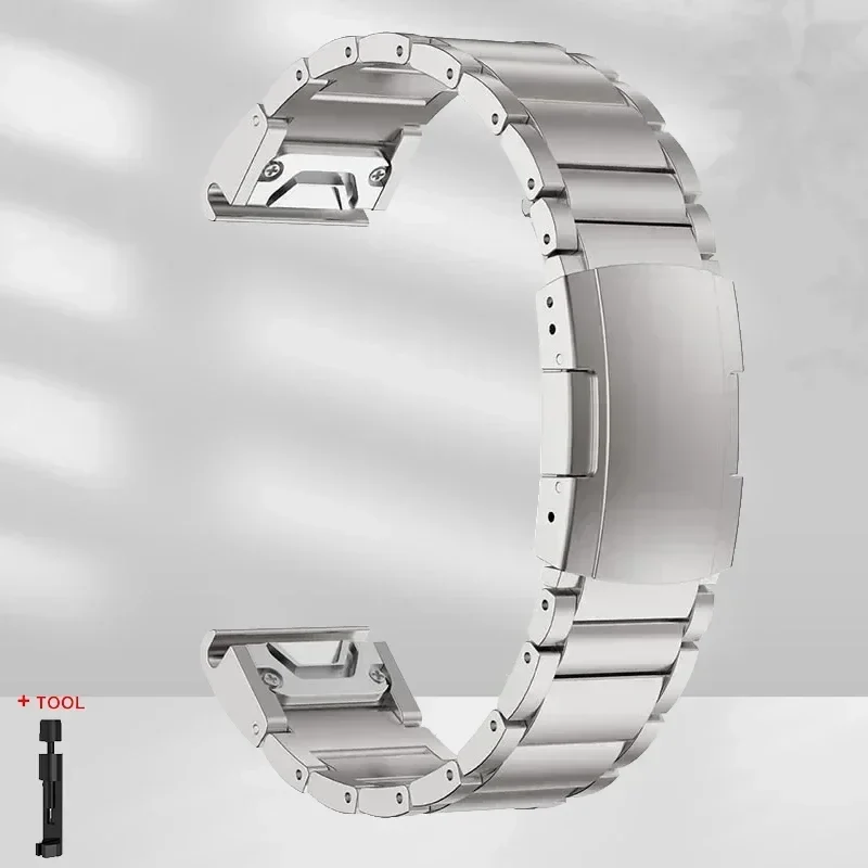 Quickfit Titanium Strap For Garmin 26mm 22mm Fenix 6/6X/6XPro/7/7X/5/5X/5XPlus/3 Metal Release Watch Band For Forerunner 945 935