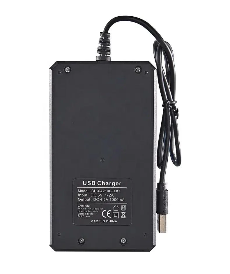 Chargeur USB de 3 batteries au lithium-ion avec voyant LED
