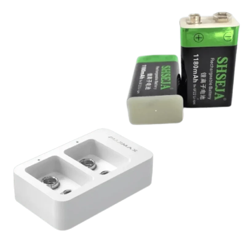 Chargeur rapide intelligent avec +2 batteries rechargeables 9v Li-ion