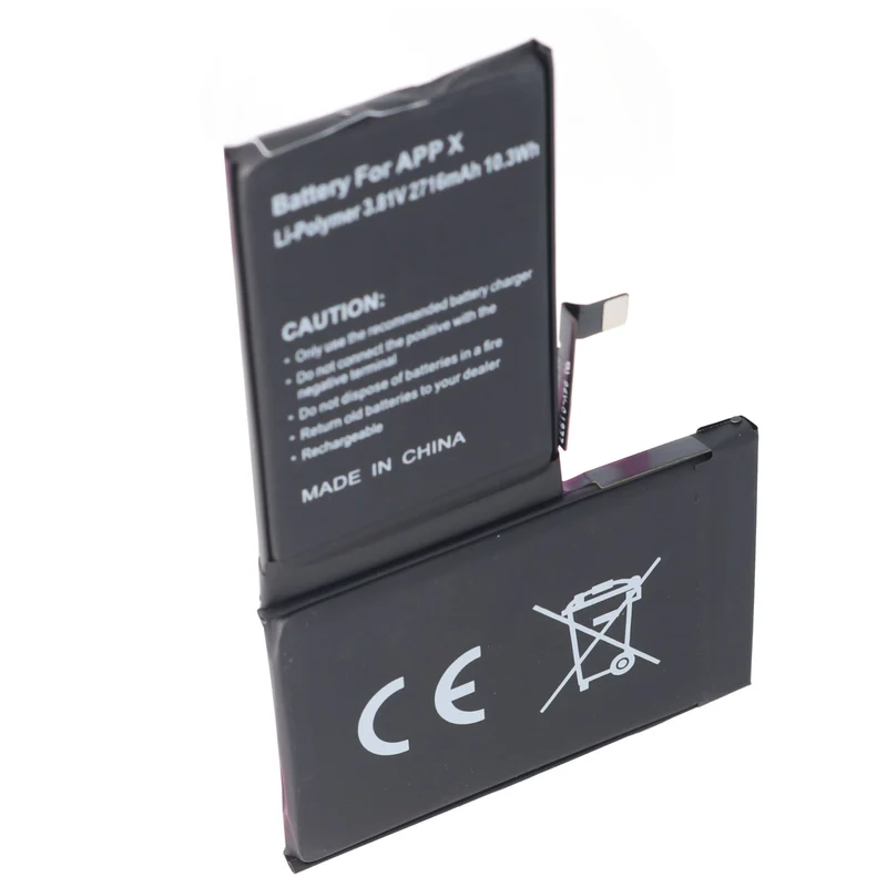 AccuCell Akku passend für Apple iPhone X 616-00351 Li-Polymer 3,81 Volt 2716mAh 10,3Wh built-in ohne Werkzeug
