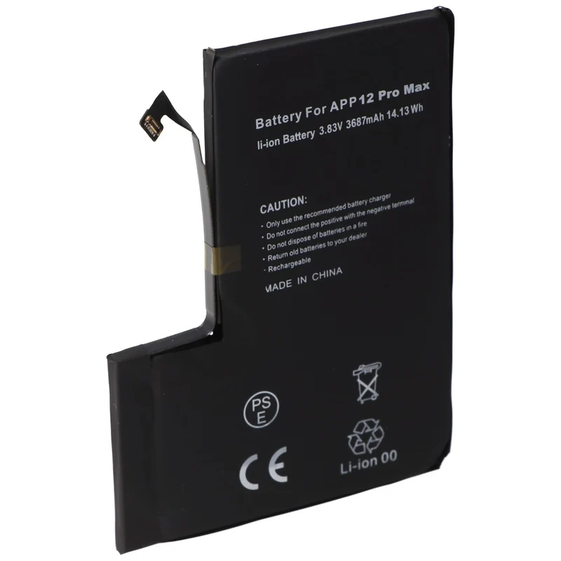 AccuCell Akku passend für Apple iPhone 12 Pro Max, Li-Polymer, 3,83V, 3687mAh, 14,13Wh, built-in, ohne Werkzeug