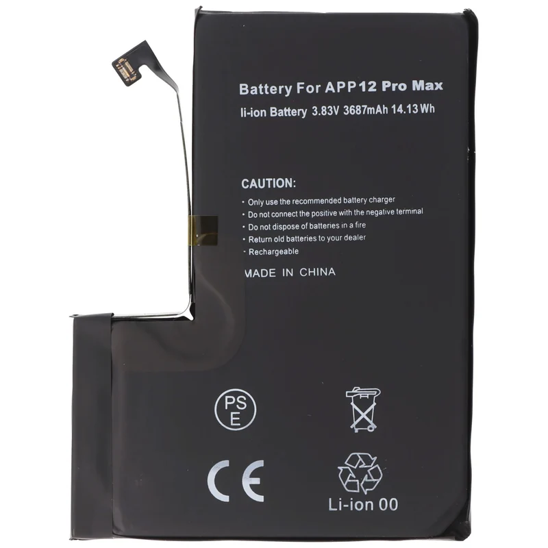 AccuCell Akku passend für Apple iPhone 12 Pro Max, Li-Polymer, 3,83V, 3687mAh, 14,13Wh, built-in, ohne Werkzeug