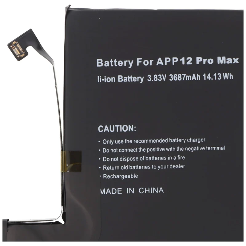 AccuCell Akku passend für Apple iPhone 12 Pro Max, Li-Polymer, 3,83V, 3687mAh, 14,13Wh, built-in, ohne Werkzeug