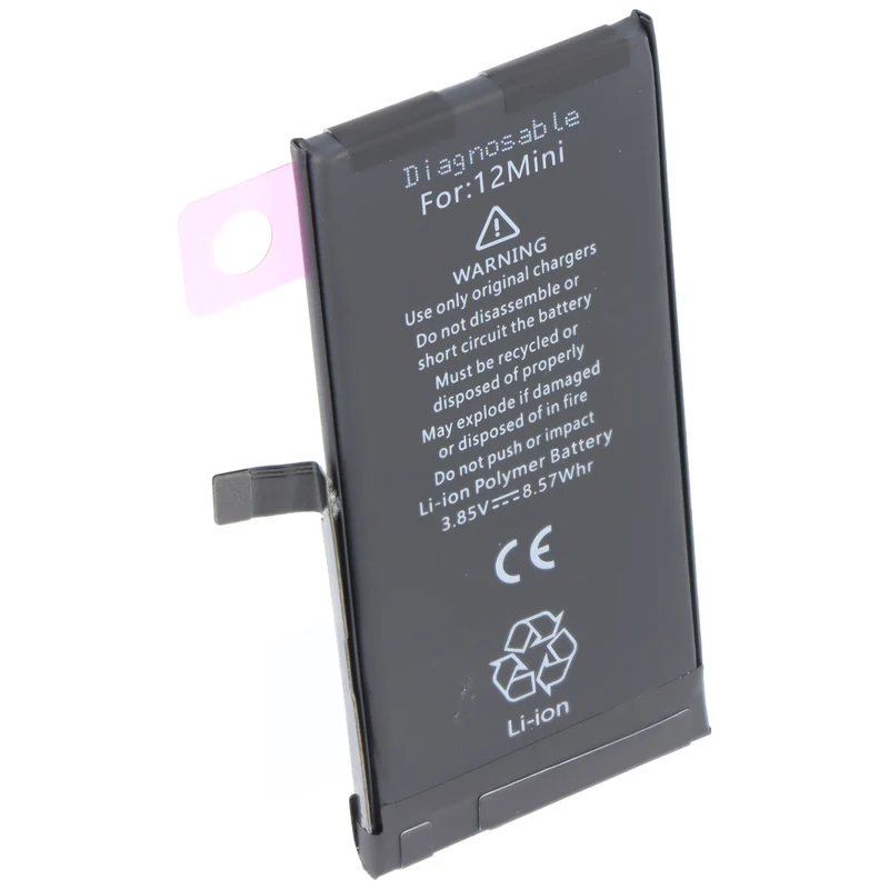 AccuCell Akku passend für Apple iPhone 12 mini, diagnostizierbar, Li-Polymer, 3,85V, 2227mAh, 8,57Wh, ohne Werkzeug