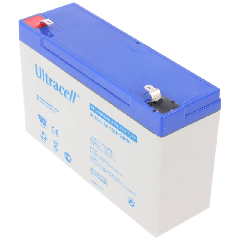 Ultracell UL12-6 Blei Akku 6 Volt 12Ah mit Faston 4,8mm Kontakten