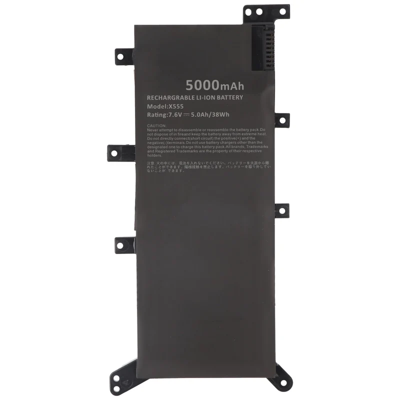 AccuCell 5000mAh Akku passend für ASUS X555, C21N1347, Li-Polymer, 7,6V, 38,0Wh, built-in, ohne Werkzeug