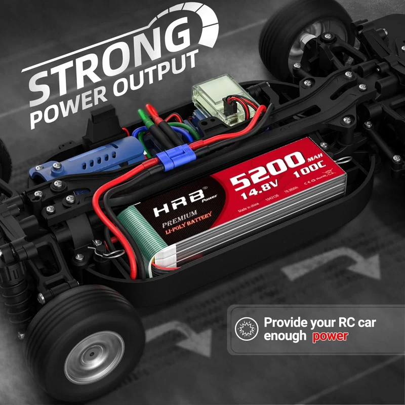 HRB 14,8V 4S 5200mAh LiPo-Akku 100C mit EC5-Stecker (2 St.)
