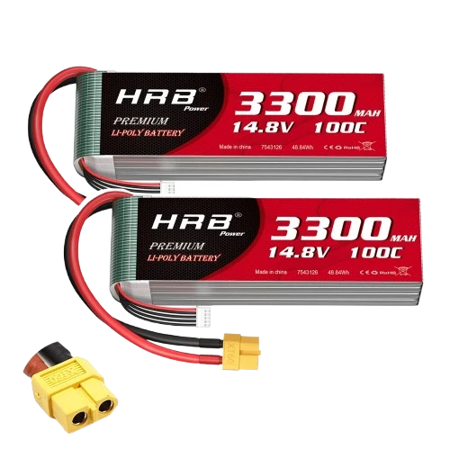 HRB 14,8V 4S LiPo-Akku 3300mAh 100C mit XT60-Stecker (2 St.)