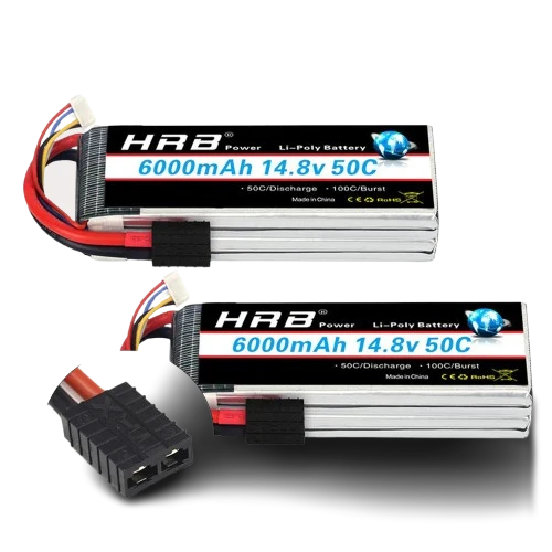 HRB 14,8V 4S 6000mAh 50C–100C mit TRX-Anschluss (2 St.)