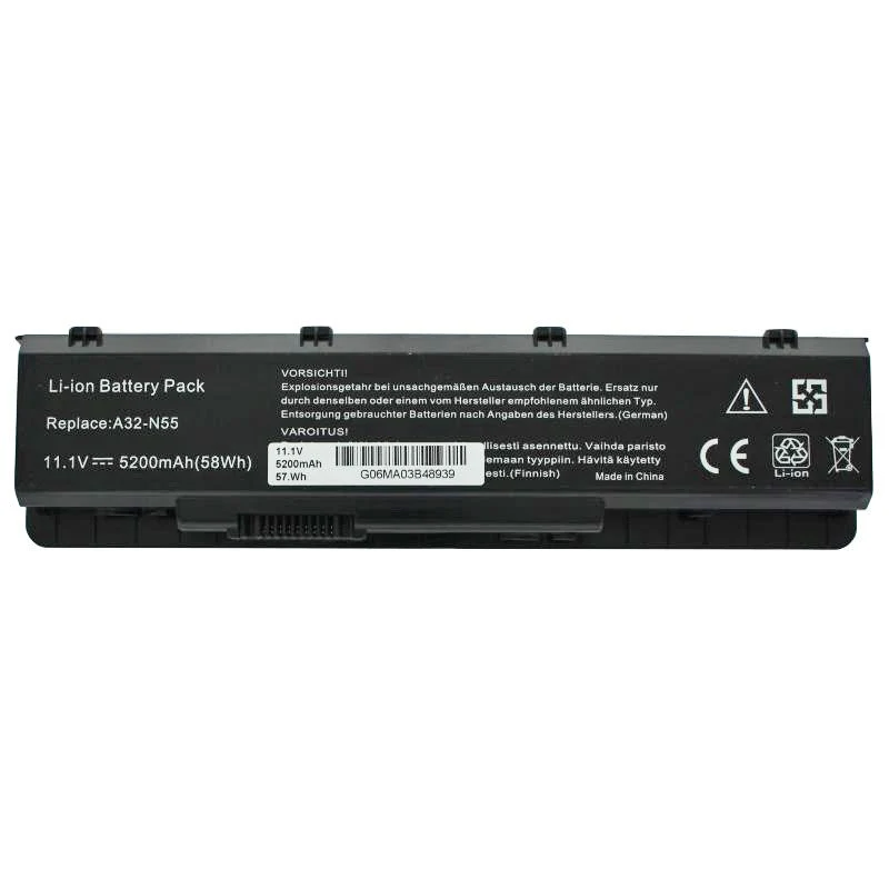 AccuCell Asus N45, N55, N75 Akku A32-N55 Ersatz-Akku 10,8V mit 5200mAh