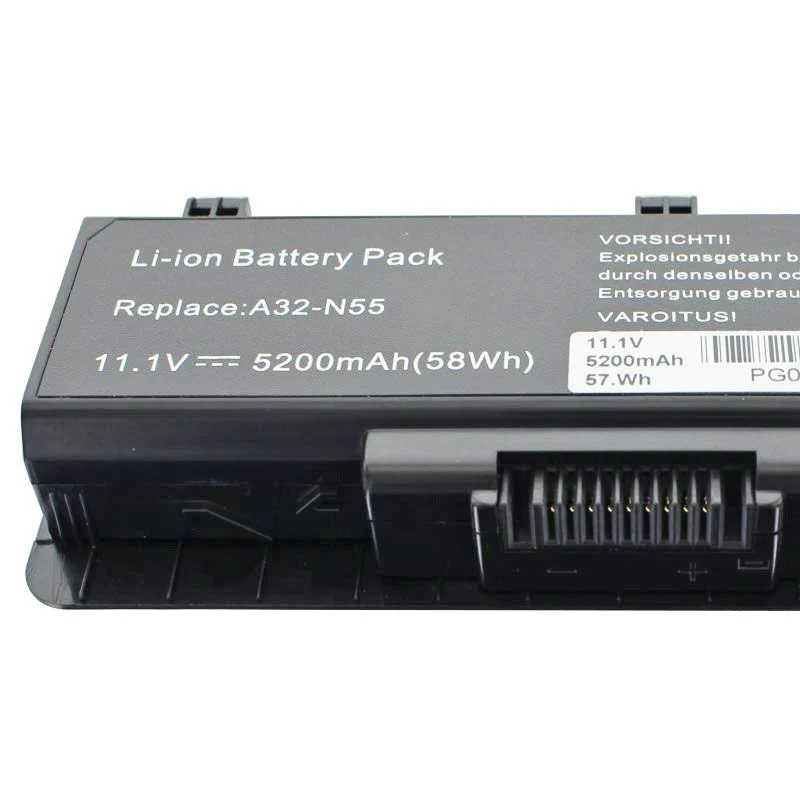 AccuCell Asus N45, N55, N75 Akku A32-N55 Ersatz-Akku 10,8V mit 5200mAh